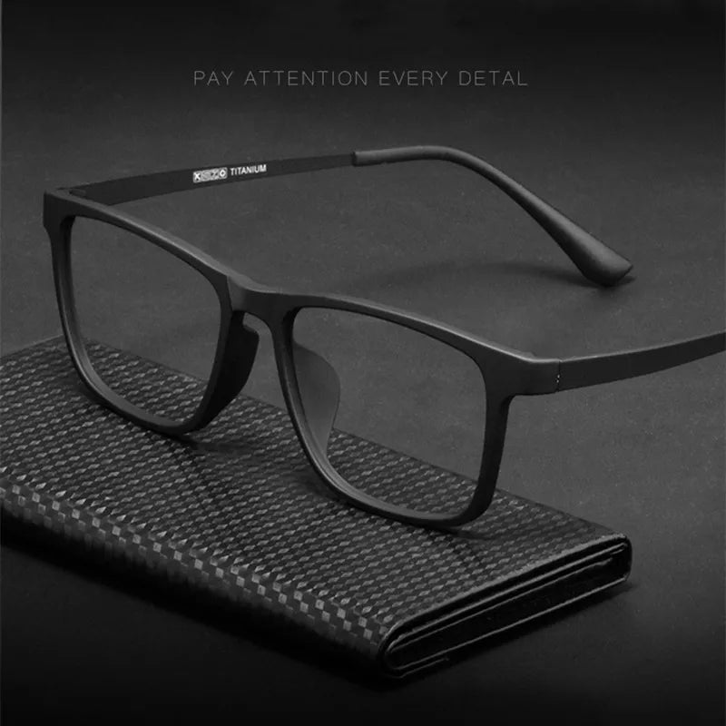Kocolior Unisex Full Rim Large Square Titanium Alloy Eyeglasses 3068 Full Rim Kocolior   