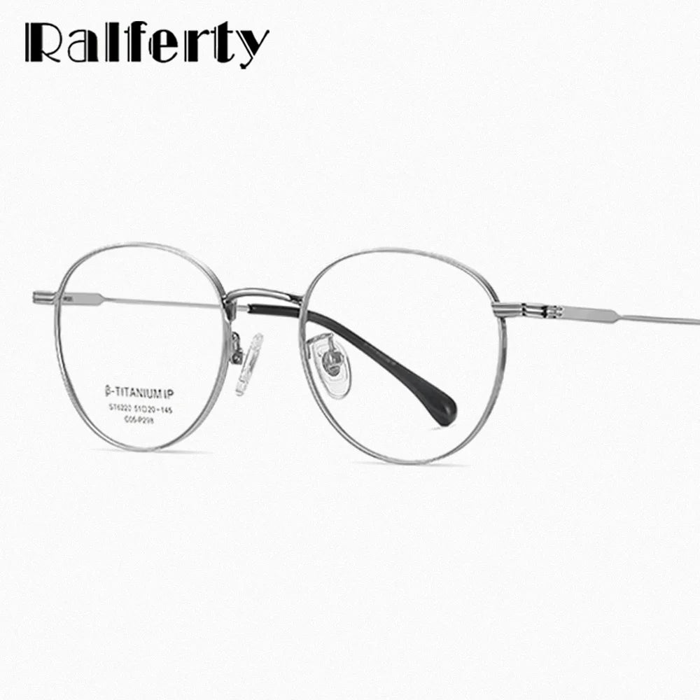 Ralferty Women's Full Rim Oval Round Titanium Eyeglasses R6220 Full Rim Ralferty   