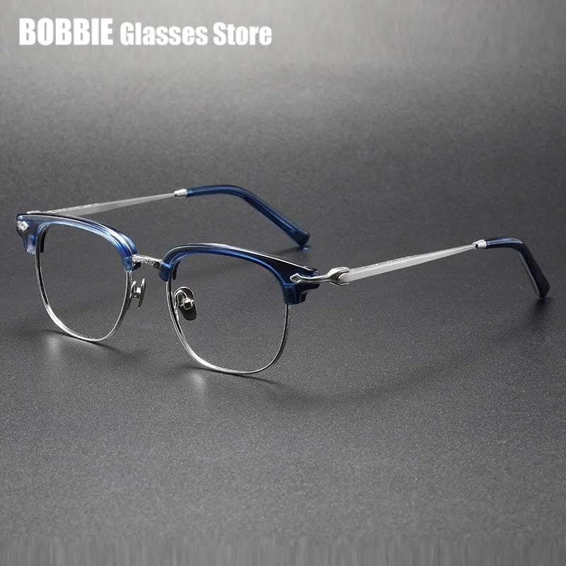 Bobbie Unisex Full Rim Square Titanium Acetate Eyeglasses 692306