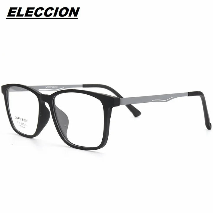 Eleccion Unisex Full Rim Square Tr 90 Titanium Eyeglasses 9828