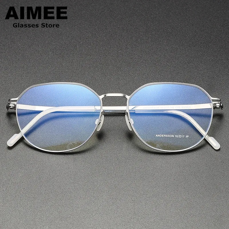 Aimee Women's Full Rim Flat Top Oval Stainless Steel Eyeglasses 13652 Full Rim Aimee   