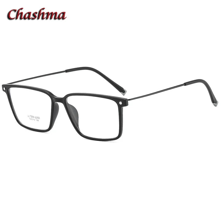 Chashma Ochki Unisex Youth Full Rim Square Ultem Eyeglasses 2150 Full Rim Chashma Ochki Matte Black  