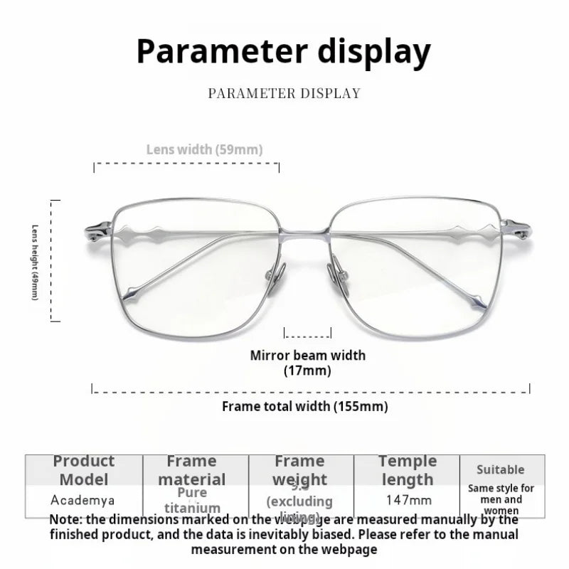 Xbora Unisex Full Rim Big Square Titanium Eyeglasses 15517