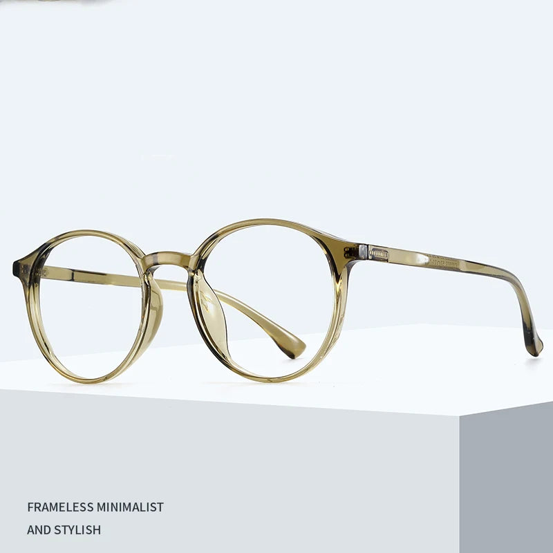 Bclear Unisex Full Rim Round Tr 90 Titanium Eyeglasses 90302 Full Rim Bclear   