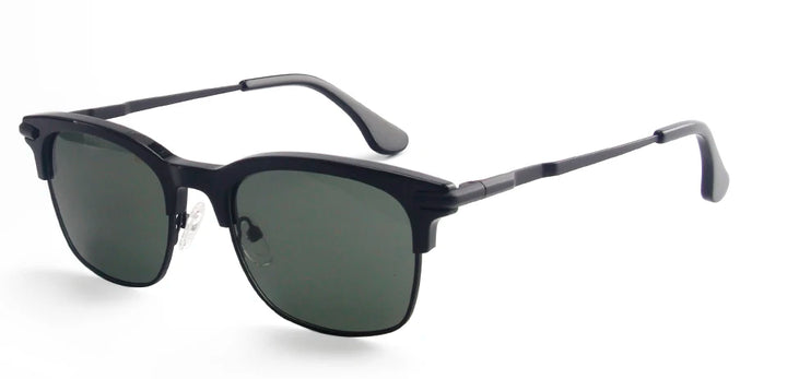 Esnbie Unisex Full Rim Square Brow Line Acetate Alloy Sunglasses 24021