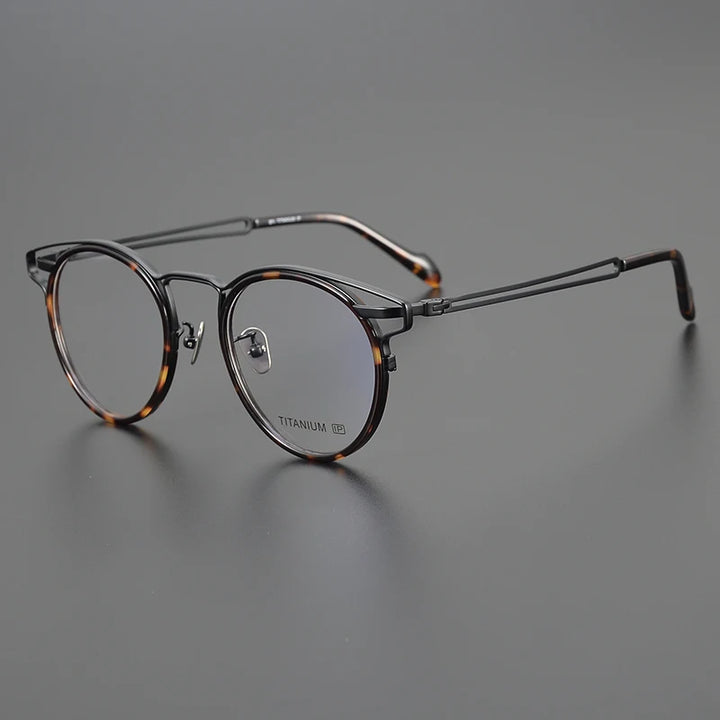 Bobbie Women's Full Rim Round Acetate Titanium Eyeglasses 719061