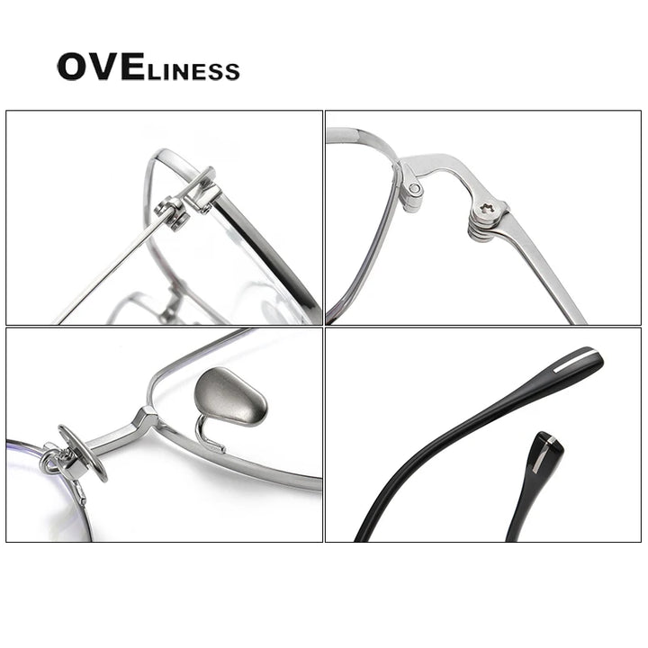 Oveliness Men's Rimless Square Titanium Eyeglasses 80914 Rimless Oveliness   