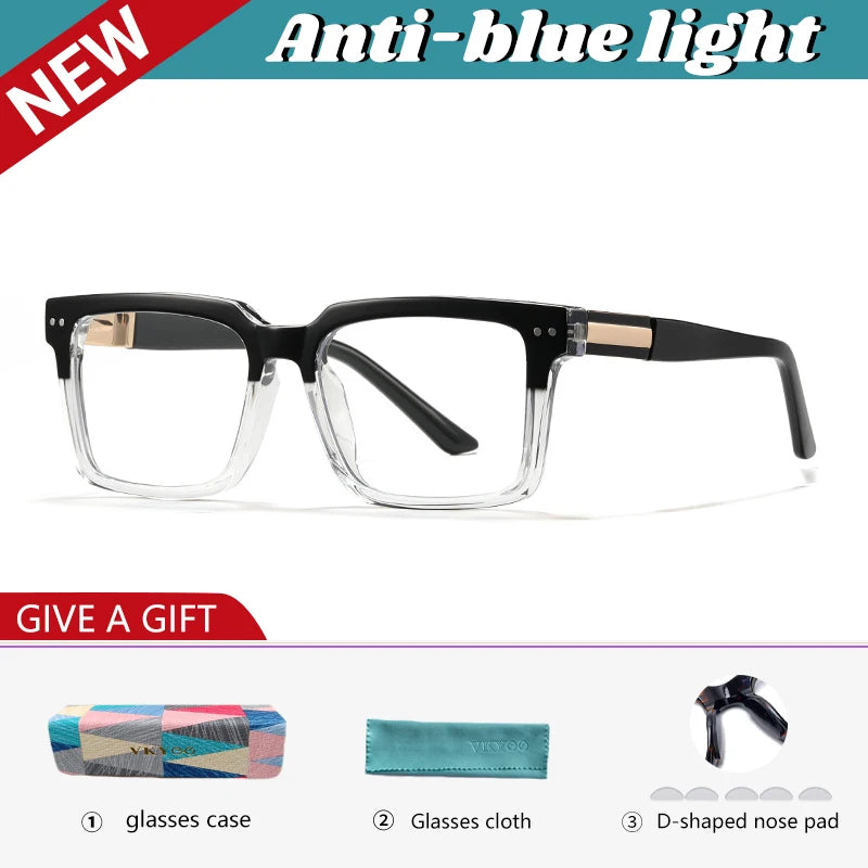 Vicky Unisex Full Rim Square Tr 90 Alloy Reading Glasses 360033