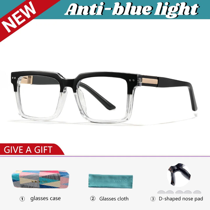 Vicky Unisex Full Rim Square Tr 90 Alloy Reading Glasses 360033