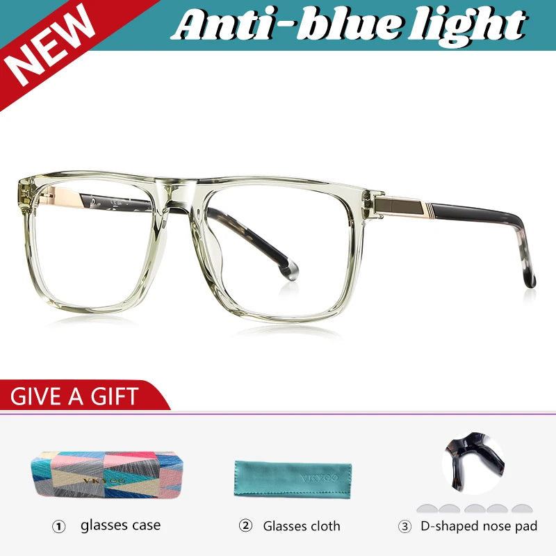 Vicky Men's Full Rim Square Brow Line Tr 90 Alloy Reading Glasses 77225