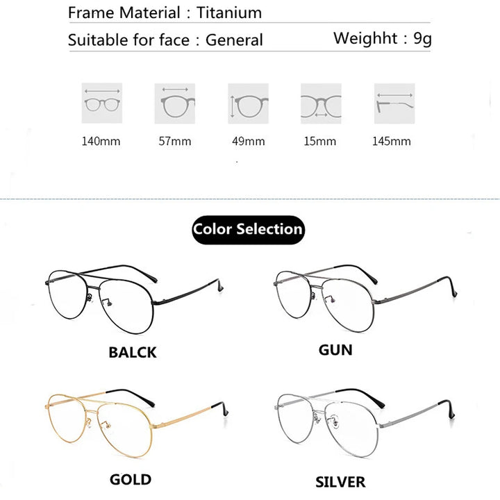 Hdcrafter Mens Full Rim Double Bridge Titanium Eyeglasses 2194 Full Rim Hdcrafter Eyeglasses   