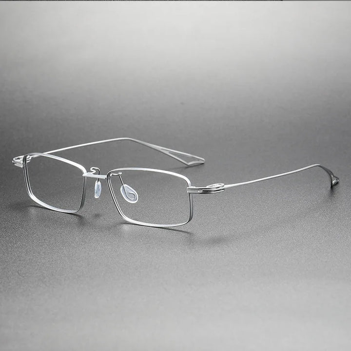 Aimee Unisex Full Rim Square Titanium Eyeglasses 132025 Full Rim Aimee Silver  