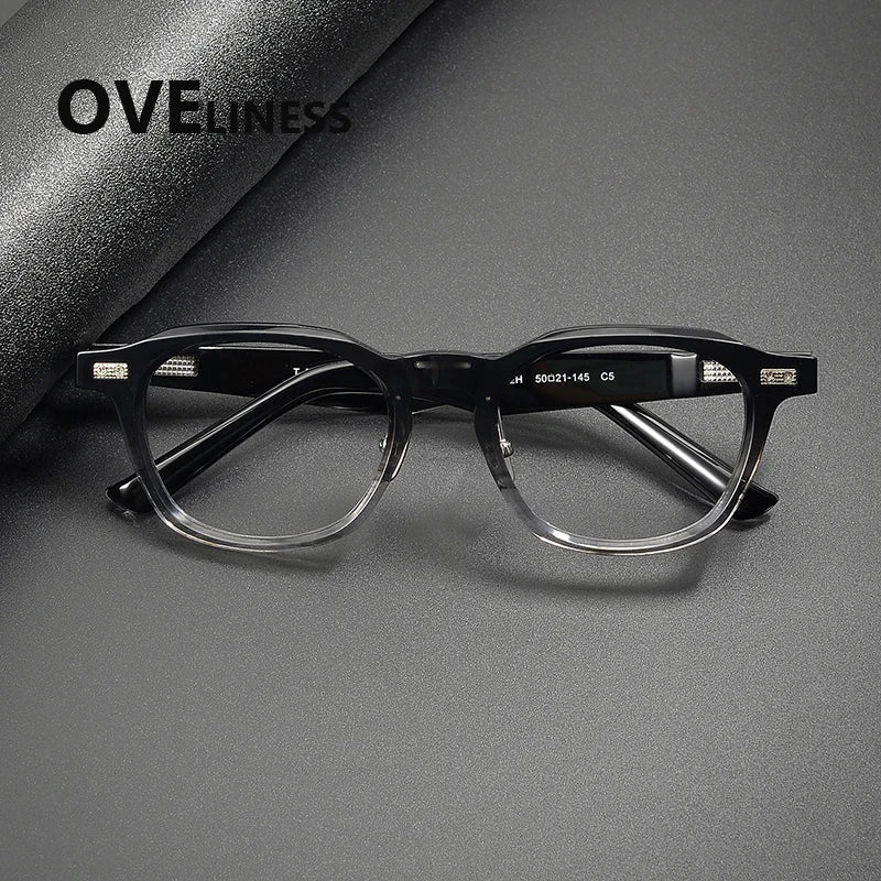 Oveliness Unisex Full Rim Oval Square Acetate Eyeglasses 321023