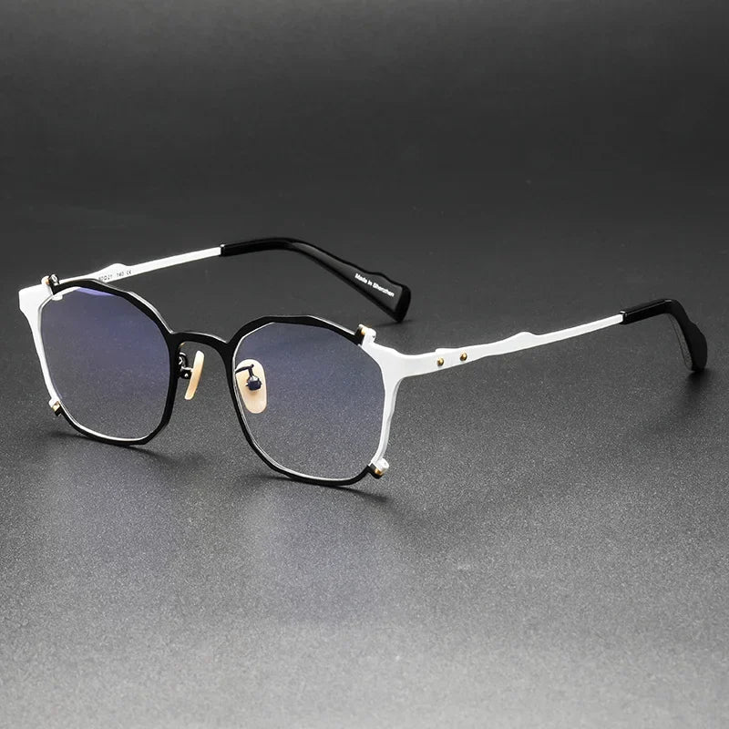 Muzz Unisex Full Rim Square Stainless Steel Eyeglasses 370029