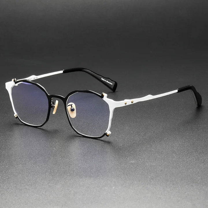 Muzz Unisex Full Rim Square Stainless Steel Eyeglasses 370029