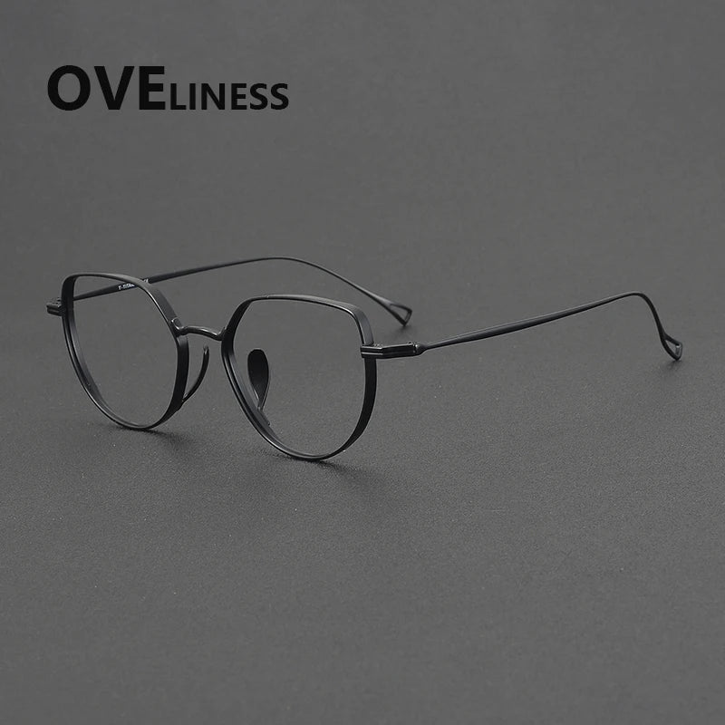 Oveliness Unisex Full Rim Square Cat Eye Titanium Eyeglasses 643002