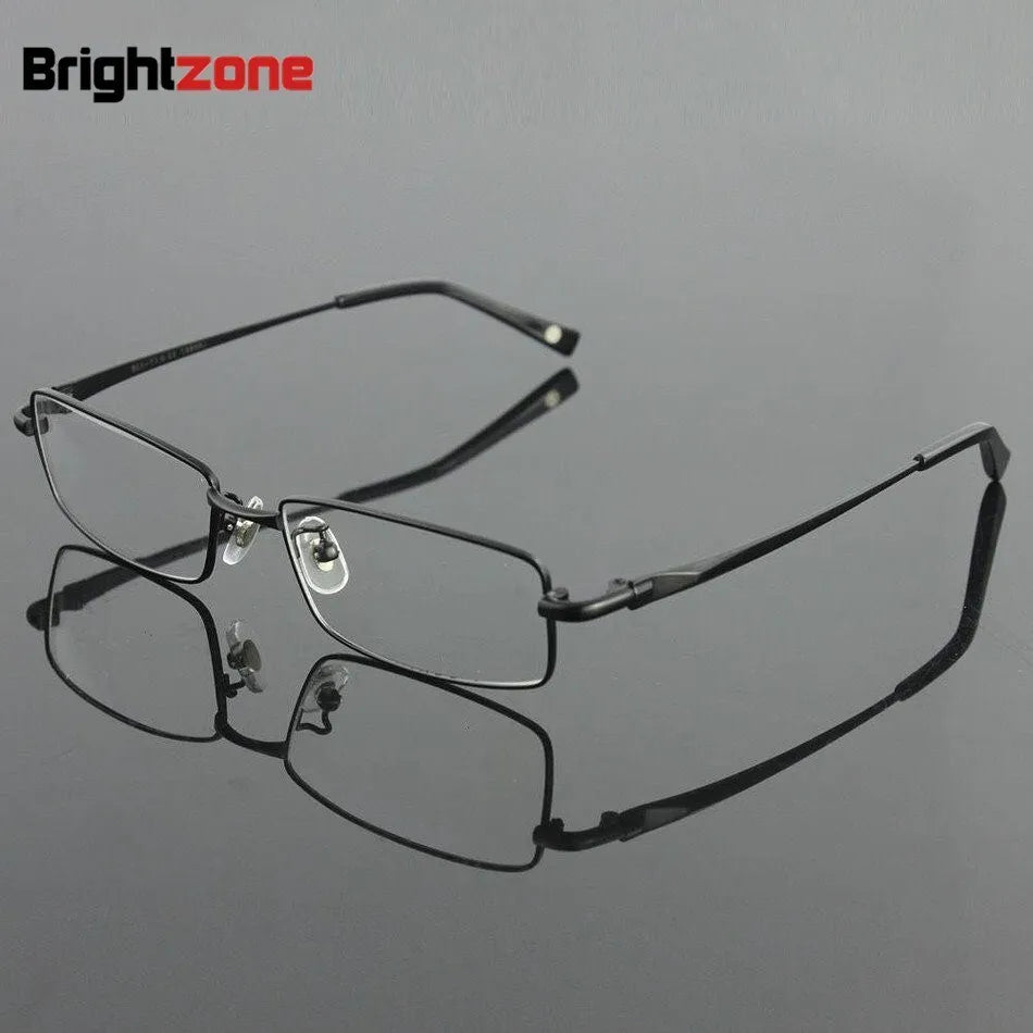 Brightzone Unisex Full Rim Square Titanium Eyeglasses 71407 Full Rim Brightzone