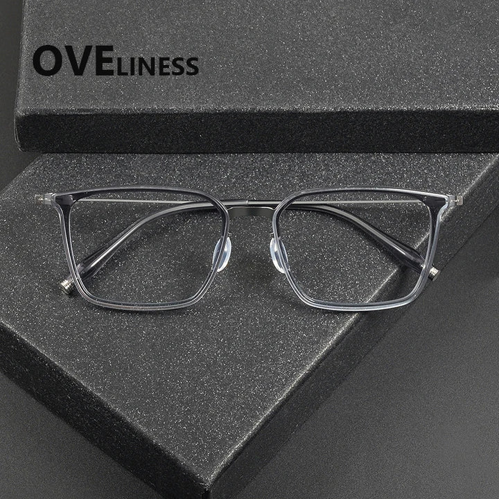 Oveliness Unisex Full Rim Square Titanium Acetate Eyeglasses 22504