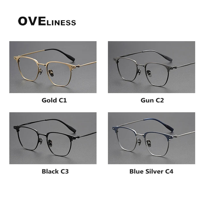 Oveliness Unisex Full Rim Square Titanium Acetate Eyeglasses O70813 Full Rim Oveliness   