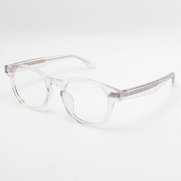 Black Mask Unisex Full Rim Round Oval Acetate Eyeglasses 22145