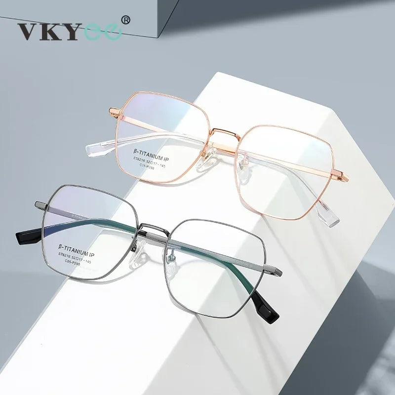 Vicky Unisex Full Rim Square Titanium Reading Glasses St6216 Reading Glasses Vicky   