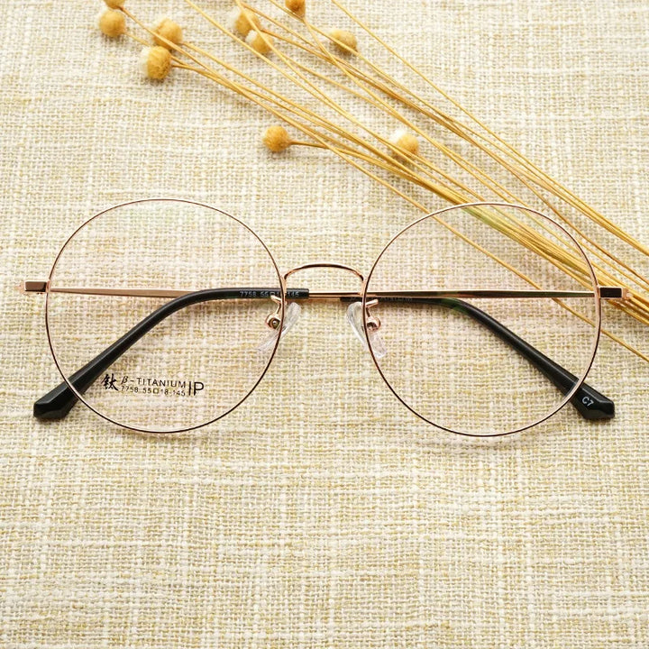 Aimee Unisex Full Rim Round Titanium Eyeglasses 33566 Full Rim Aimee   