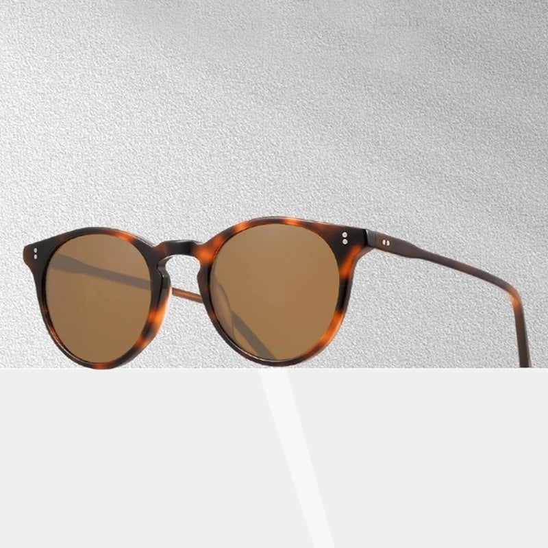 Black Mask Full Rim Round Acetate Polarized Sunglasses 605183