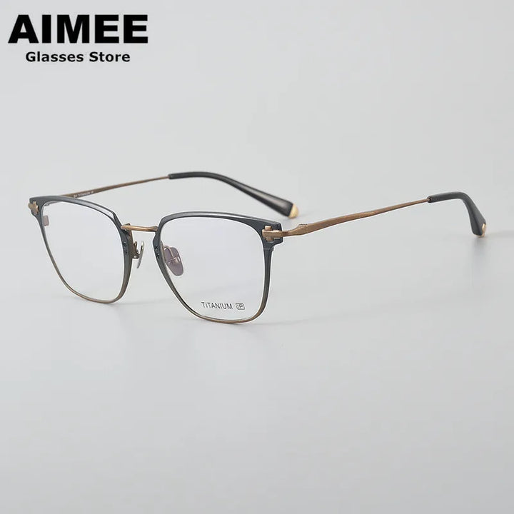 Aimee Unisex Full Rim Square Titanium Acetate Eyeglasses 2582 Full Rim Aimee   