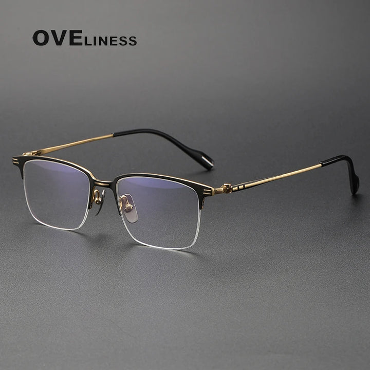 Oveliness Unisex Semi Rim Square Titanium Eyeglasses 70802