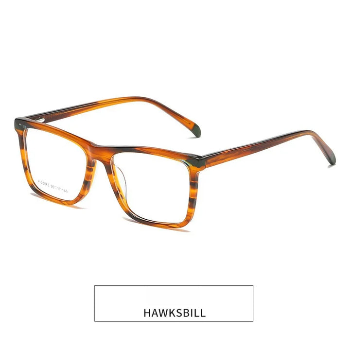 KatKani Men's Full Rim Square Acetate Eyeglasses F23043 Full Rim KatKani Eyeglasses Hawksbill  