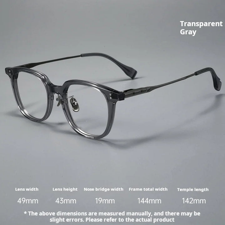 Momoja Unisex Full Rim Square Round Acetate Titanium Eyeglasses 78150