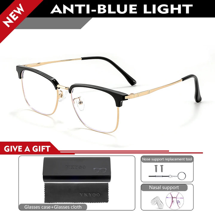 Vicky Men's Full Rim Square Tr 90 Titanium Alloy Reading Glasses 8026 Reading Glasses Vicky +350 8026-C1 