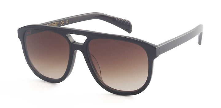 Esnbie Unisex Full Rim Round Double Bridge Acetate Sunglasses 2414271