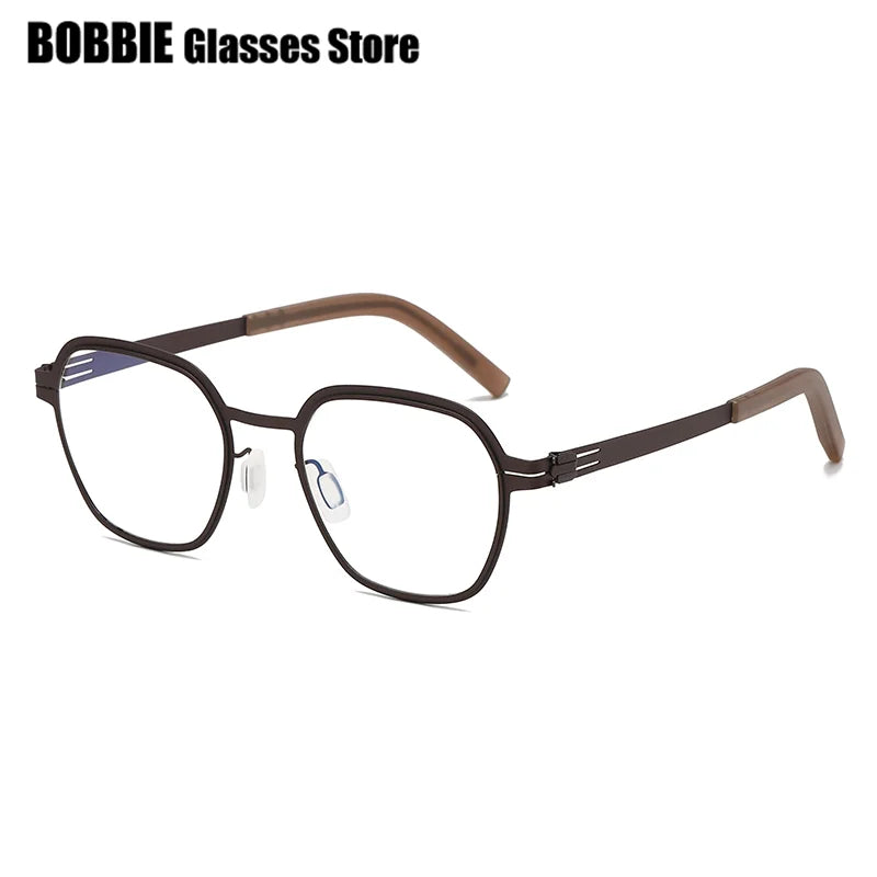 Bobbie Women's Full Rim Polygon Oval Screwless Steel Eyeglasses 464818