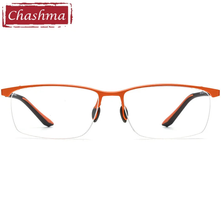 Chashma Unisex Semi Rim Square Brow Line Titanium Eyeglasses 17301