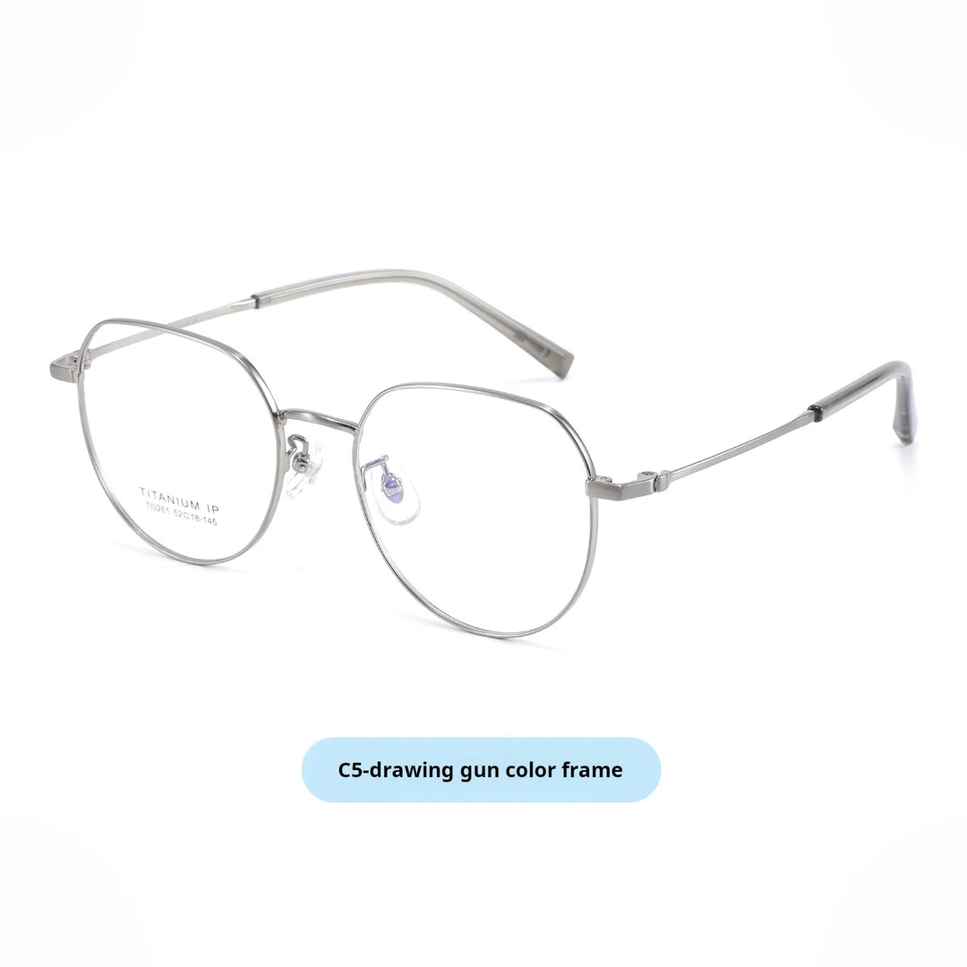 Xbora Unisex Full Rim Polygonal Pure Titanium Eyeglasses TI0261 — view 6 | Xbora at FuzWeb