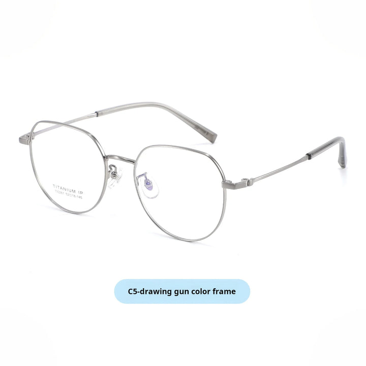 Xbora Unisex Full Rim Polygonal Pure Titanium Eyeglasses TI0261 — view 6 | Xbora at FuzWeb