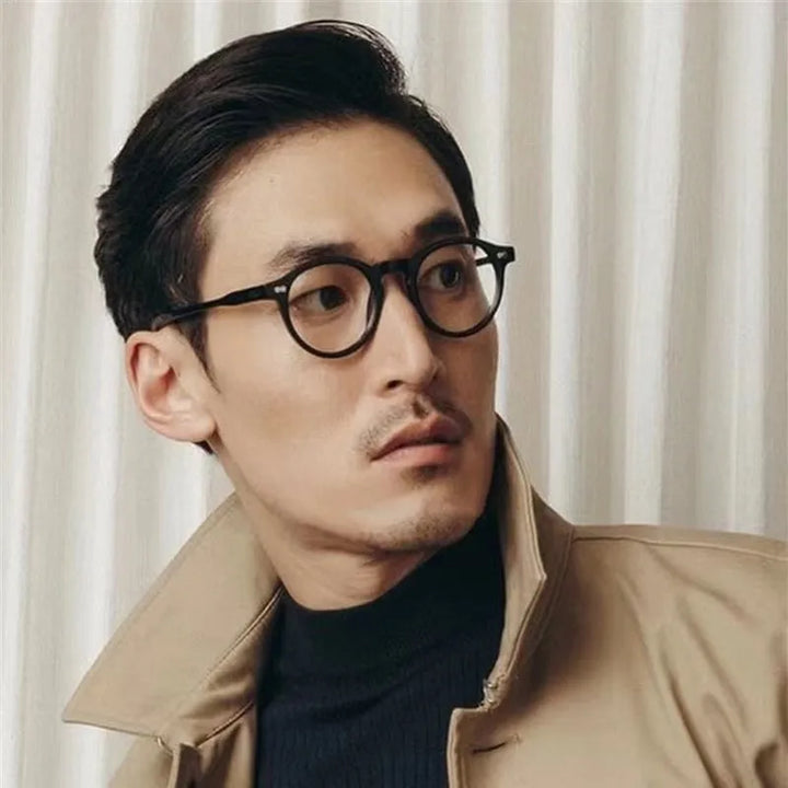 Bobbie Unisex Full Rim Round Acetate Eyeglasses 1201