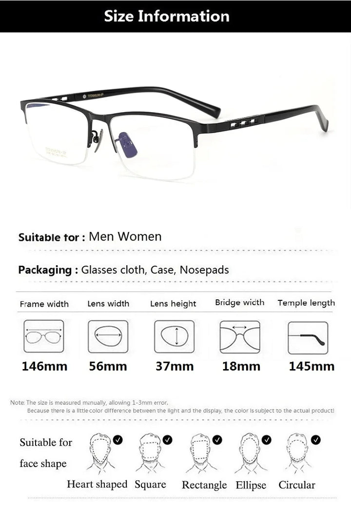 Bobbie Unisex Full Or Semi Rim Square Titanium Eyeglasses 910977