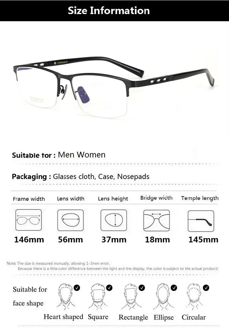Bobbie Unisex Full Or Semi Rim Square Titanium Eyeglasses 910967