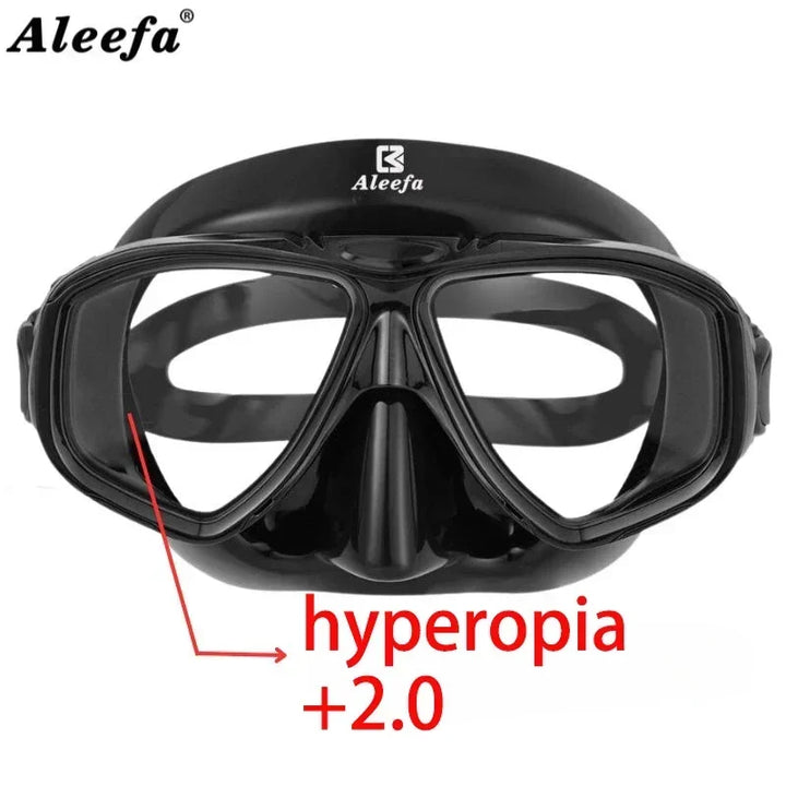 Aleefa Unisex Goggle Pc Tempered Glass Hyperopic Swim Mask 42027