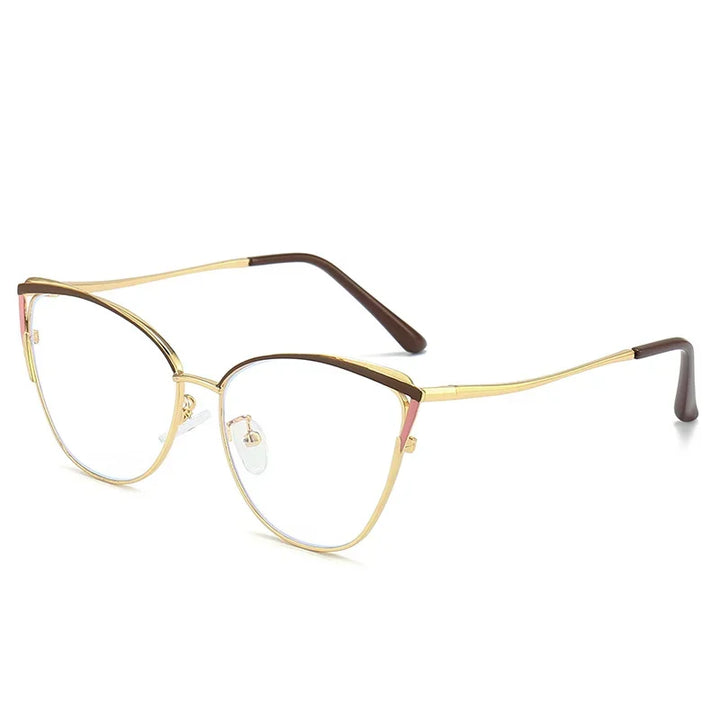 Aror Women's Full Rim Oval Cat Eye Alloy Eyeglasses 9740 Full Rim Aror C3