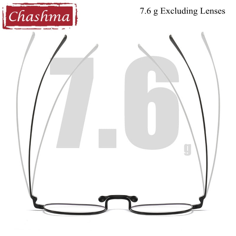 Chashma Unisex Full Rim Round Square Titanium Eyeglasses 46 Full Rim Chashma   