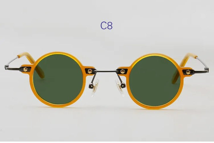 Yujo Unisex Small Round Acetate Alloy UV400 Polarized Sunglasses Sunglasses Yujo C8 China 