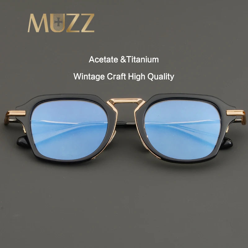 Muzz Unisex Full Rim Square Titanium Acetate Eyeglasses M0413 Full Rim Muzz   