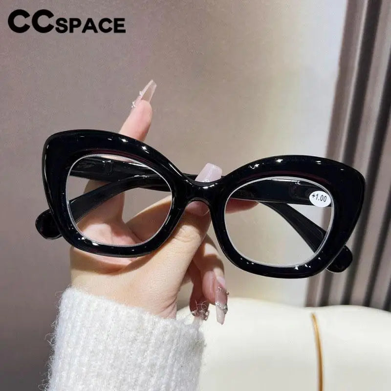 CCspace Unisex Full Rim Oval Thick Polycarbonate Reading Glasses 57478 Reading Glasses CCSpace   