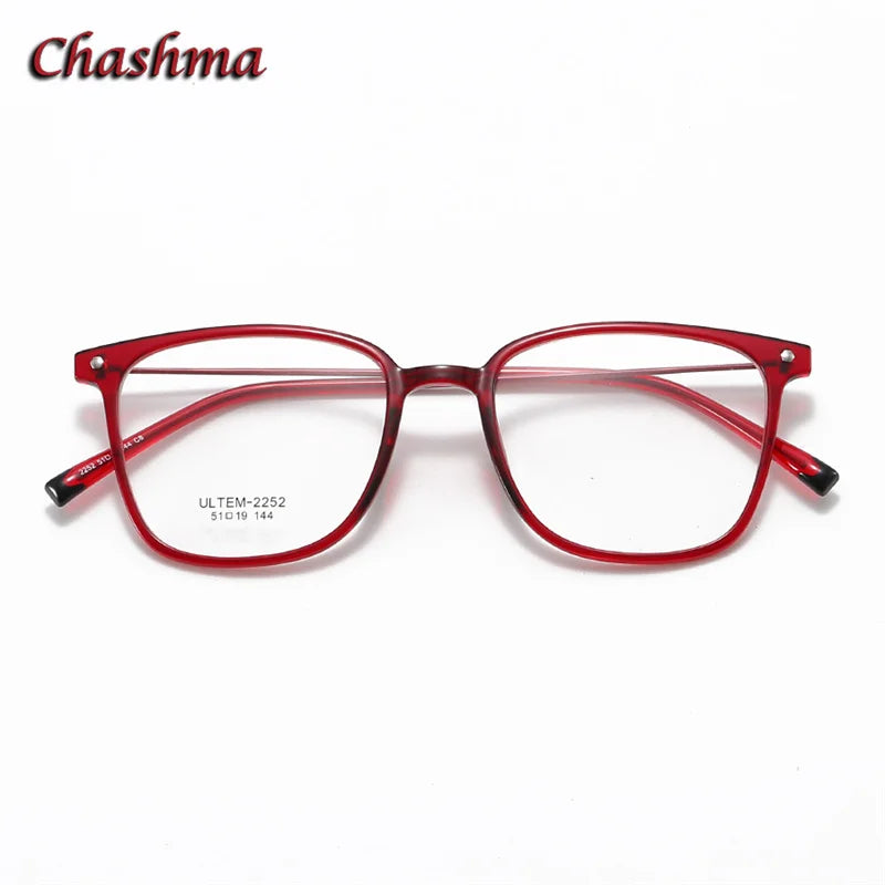 Chashma Ochki Women's Full Rim Square Ultem Alloy Eyeglasses 32252
