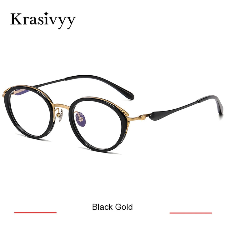 Krasivyy Unisex Full Rim Oval Titanium Prescription Eyeglasses KR6882 - view 7