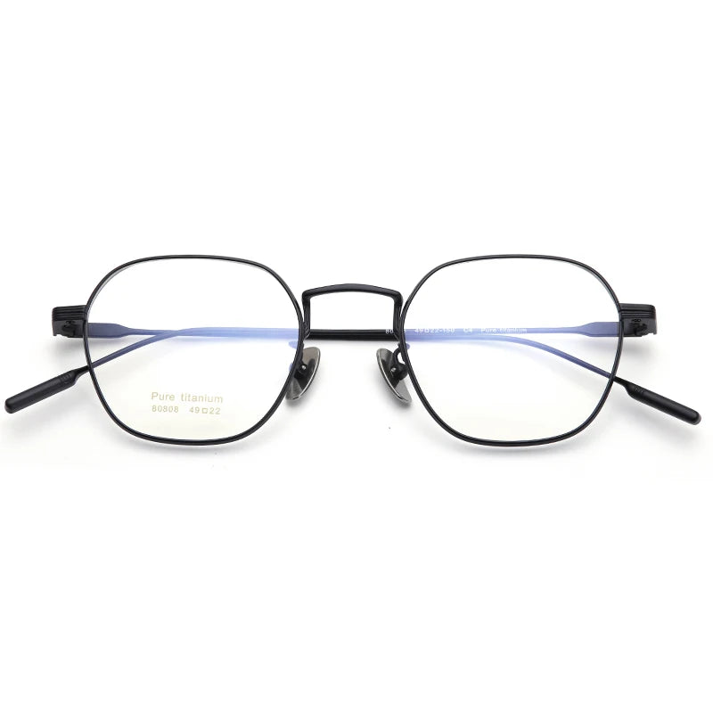 Muzz Women's Full Rim Flat Top Polygon Titanium Eyeglasses 707071
