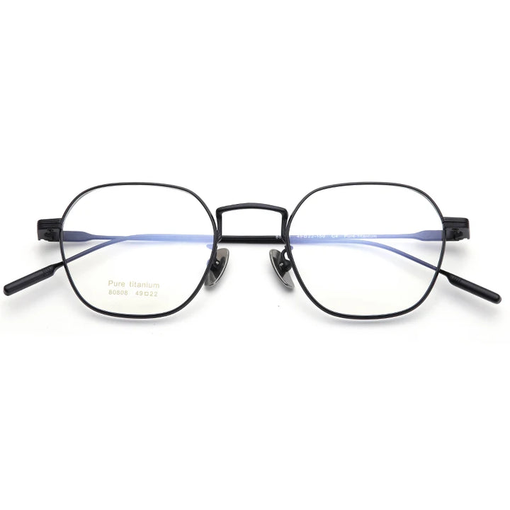 Muzz Women's Full Rim Flat Top Polygon Titanium Eyeglasses 707071